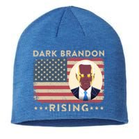 Funny Dark Brandon Is Rising Pro Biden USA Flag Sustainable Beanie