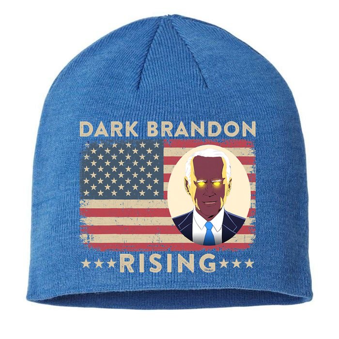 Funny Dark Brandon Is Rising Pro Biden USA Flag Sustainable Beanie