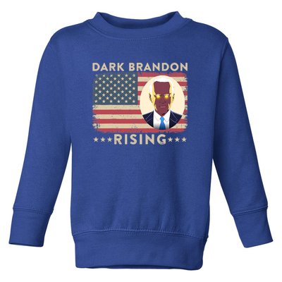 Funny Dark Brandon Is Rising Pro Biden USA Flag Toddler Sweatshirt