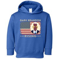 Funny Dark Brandon Is Rising Pro Biden USA Flag Toddler Hoodie