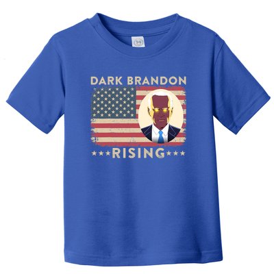 Funny Dark Brandon Is Rising Pro Biden USA Flag Toddler T-Shirt