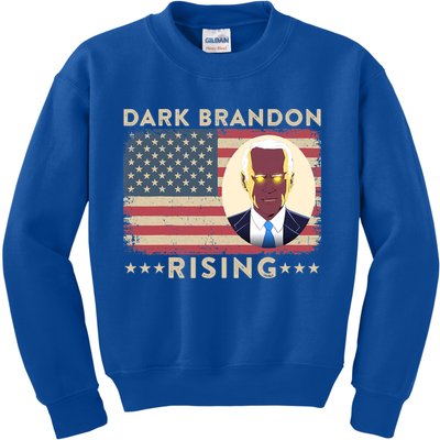Funny Dark Brandon Is Rising Pro Biden USA Flag Kids Sweatshirt
