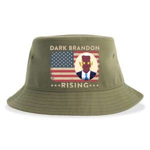 Funny Dark Brandon Is Rising Pro Biden USA Flag Sustainable Bucket Hat