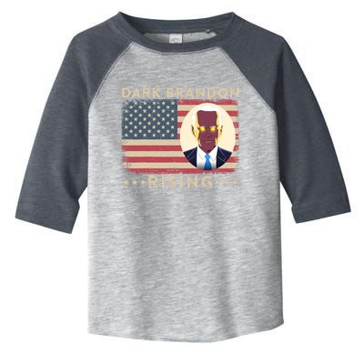 Funny Dark Brandon Is Rising Pro Biden USA Flag Toddler Fine Jersey T-Shirt