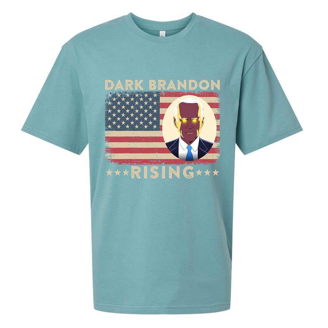 Funny Dark Brandon Is Rising Pro Biden USA Flag Sueded Cloud Jersey T-Shirt