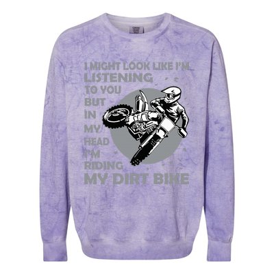 Funny Dirt Bike Art Motocross Dirt Bike Rider Colorblast Crewneck Sweatshirt