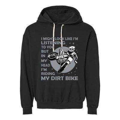 Funny Dirt Bike Art Motocross Dirt Bike Rider Garment-Dyed Fleece Hoodie