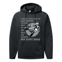 Funny Dirt Bike Art Motocross Dirt Bike Rider Performance Fleece Hoodie