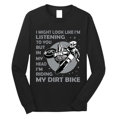 Funny Dirt Bike Art Motocross Dirt Bike Rider Long Sleeve Shirt