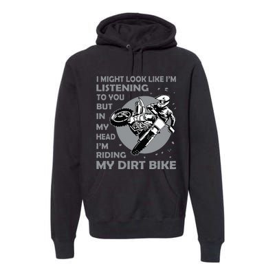 Funny Dirt Bike Art Motocross Dirt Bike Rider Premium Hoodie