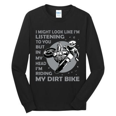 Funny Dirt Bike Art Motocross Dirt Bike Rider Tall Long Sleeve T-Shirt