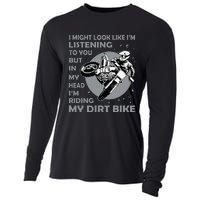 Funny Dirt Bike Art Motocross Dirt Bike Rider Cooling Performance Long Sleeve Crew