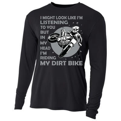 Funny Dirt Bike Art Motocross Dirt Bike Rider Cooling Performance Long Sleeve Crew