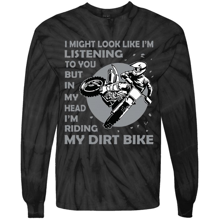 Funny Dirt Bike Art Motocross Dirt Bike Rider Tie-Dye Long Sleeve Shirt