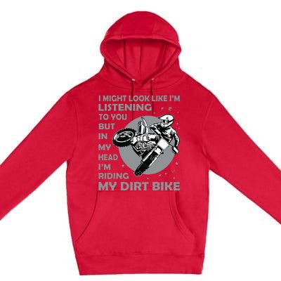 Funny Dirt Bike Art Motocross Dirt Bike Rider Premium Pullover Hoodie