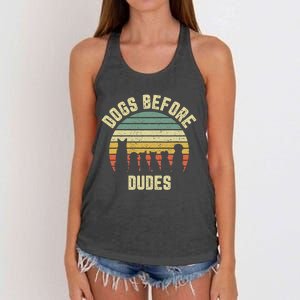 Funny Dogs Before Dudes Dog Lover Women's Knotted Racerback Tank