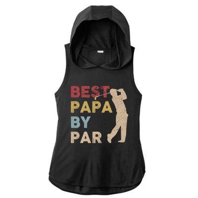 Father's Day Best Papa By Par Golf Funny Meaningful Gift Ladies PosiCharge Tri-Blend Wicking Draft Hoodie Tank