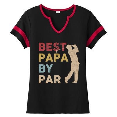 Father's Day Best Papa By Par Golf Funny Meaningful Gift Ladies Halftime Notch Neck Tee