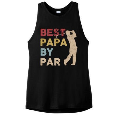 Father's Day Best Papa By Par Golf Funny Meaningful Gift Ladies PosiCharge Tri-Blend Wicking Tank