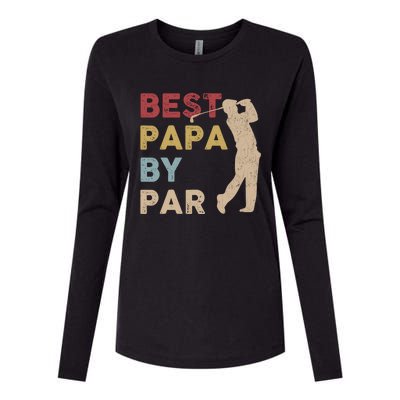 Father's Day Best Papa By Par Golf Funny Meaningful Gift Womens Cotton Relaxed Long Sleeve T-Shirt