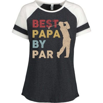 Father's Day Best Papa By Par Golf Funny Meaningful Gift Enza Ladies Jersey Colorblock Tee