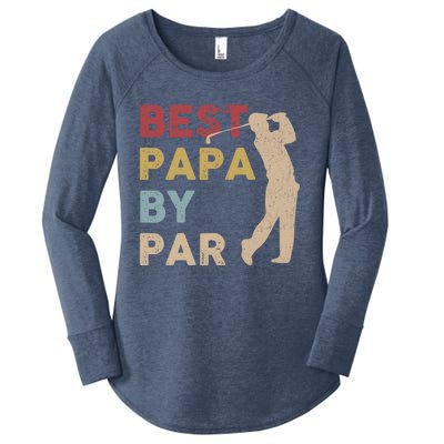 Father's Day Best Papa By Par Golf Funny Meaningful Gift Women's Perfect Tri Tunic Long Sleeve Shirt