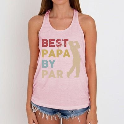 Father's Day Best Papa By Par Golf Funny Meaningful Gift Women's Knotted Racerback Tank