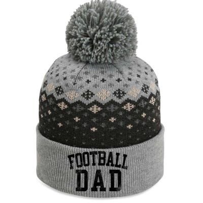 Football Dad Birthday Classic Bold Font Football Daddy The Baniff Cuffed Pom Beanie