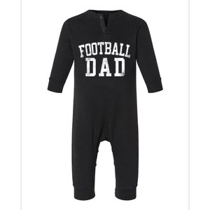 Football Dad Birthday Classic Bold Font Football Daddy Infant Fleece One Piece