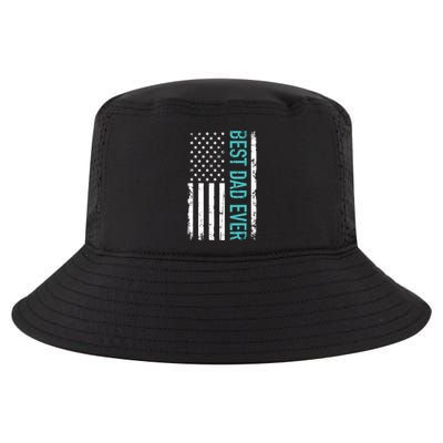 Fathers Day Best Dad Ever With US American Flag Cool Comfort Performance Bucket Hat