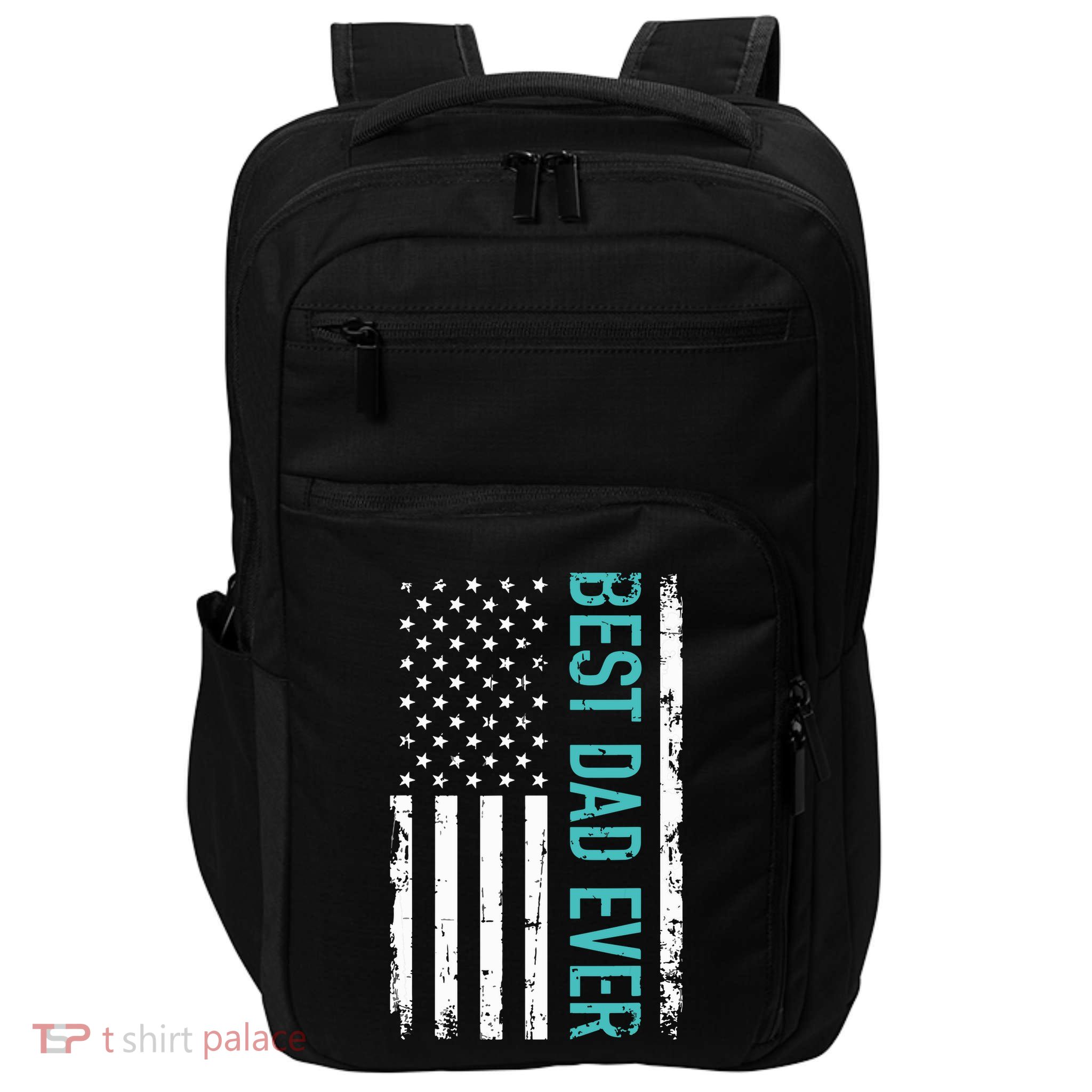 Fathers Day Best Dad Ever With US American Flag Impact Tech Backpack