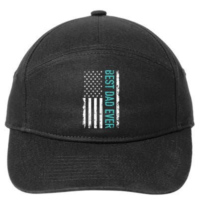 Fathers Day Best Dad Ever With US American Flag 7-Panel Snapback Hat