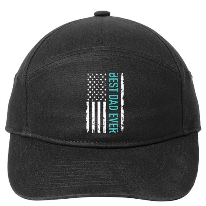 Fathers Day Best Dad Ever With US American Flag 7-Panel Snapback Hat
