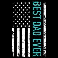 Fathers Day Best Dad Ever With US American Flag 7-Panel Snapback Hat