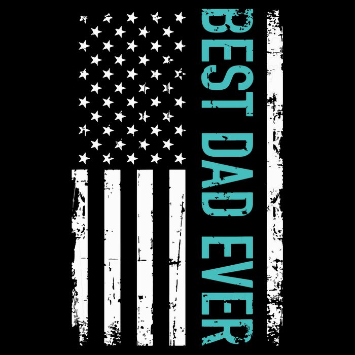 Fathers Day Best Dad Ever With US American Flag 7-Panel Snapback Hat