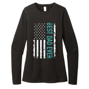 Fathers Day Best Dad Ever With US American Flag Womens CVC Long Sleeve Shirt