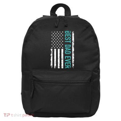 Fathers Day Best Dad Ever With US American Flag 16 in Basic Backpack