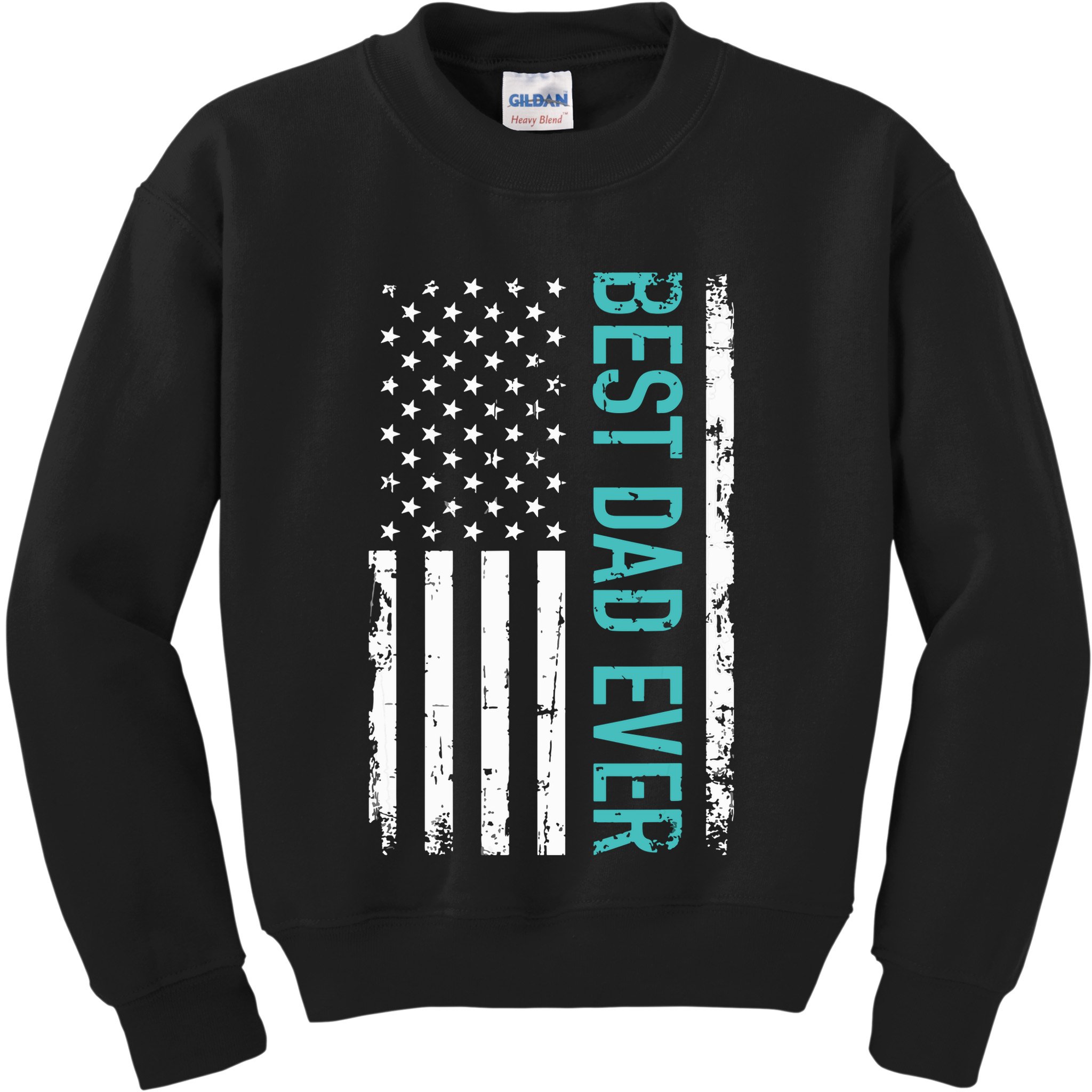 Fathers Day Best Dad Ever With US American Flag Kids Sweatshirt