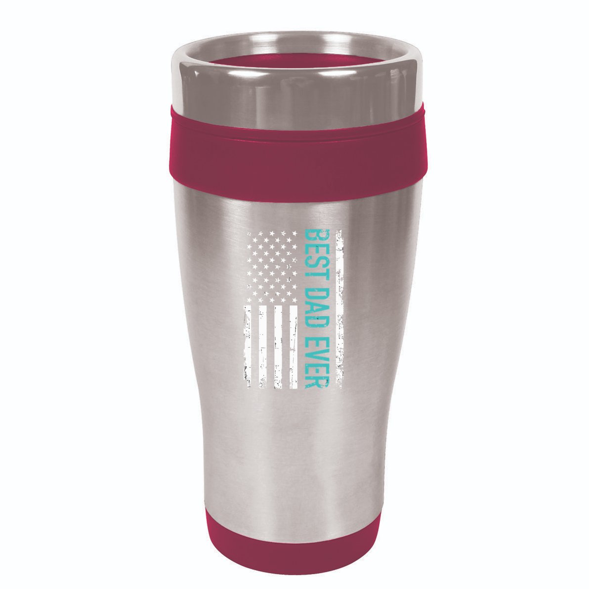 Fathers Day Best Dad Ever With US American Flag 16oz Travel Tumbler
