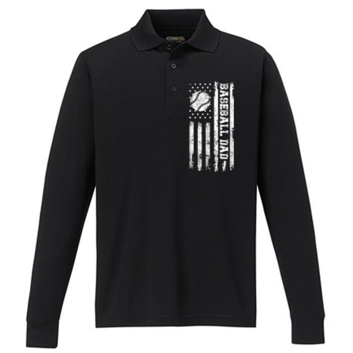 Fathers Day Baseball Dad Gifts Dad  Kid Baseball Performance Long Sleeve Polo