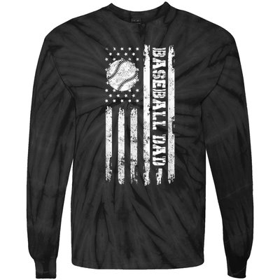 Fathers Day Baseball Dad Gifts Dad  Kid Baseball Tie-Dye Long Sleeve Shirt