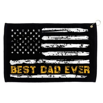 Fathers Day Best Dad Ever With US American Flag Grommeted Golf Towel