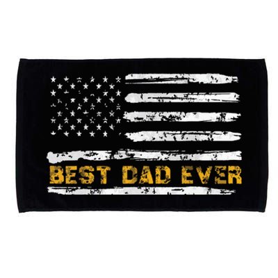 Fathers Day Best Dad Ever With US American Flag Microfiber Hand Towel