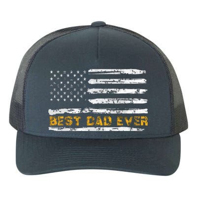 Fathers Day Best Dad Ever With US American Flag Yupoong Adult 5-Panel Trucker Hat