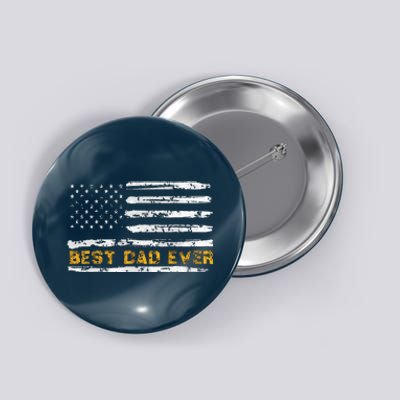 Fathers Day Best Dad Ever With US American Flag Button