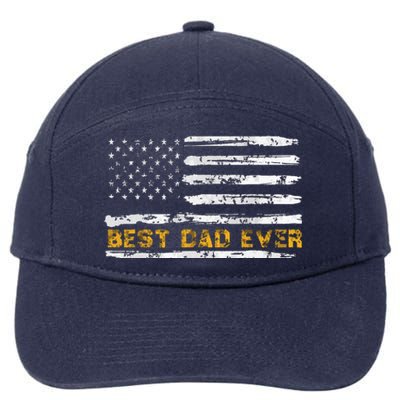 Fathers Day Best Dad Ever With US American Flag 7-Panel Snapback Hat