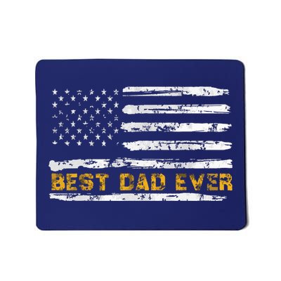 Fathers Day Best Dad Ever With US American Flag Mousepad