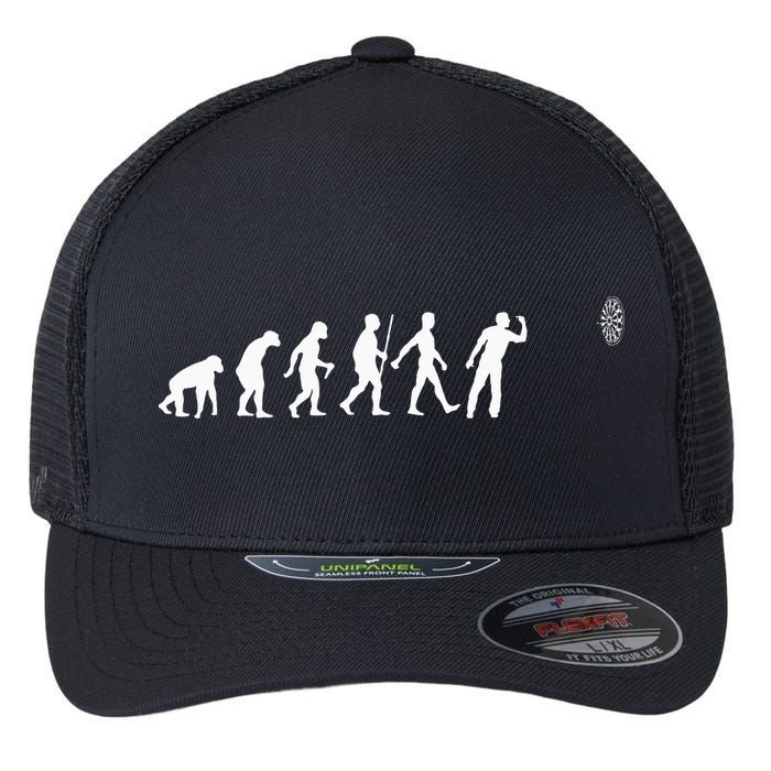 Funny Dart Bullseye Dartboard Team Players Flexfit Unipanel Trucker Cap