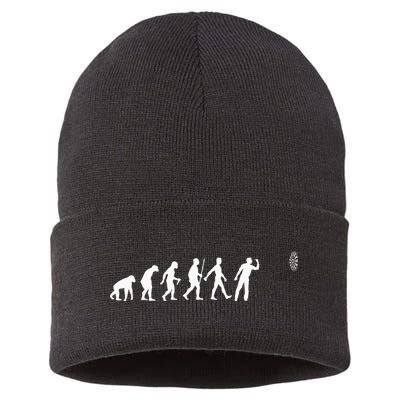 Funny Dart Bullseye Dartboard Team Players Sustainable Knit Beanie