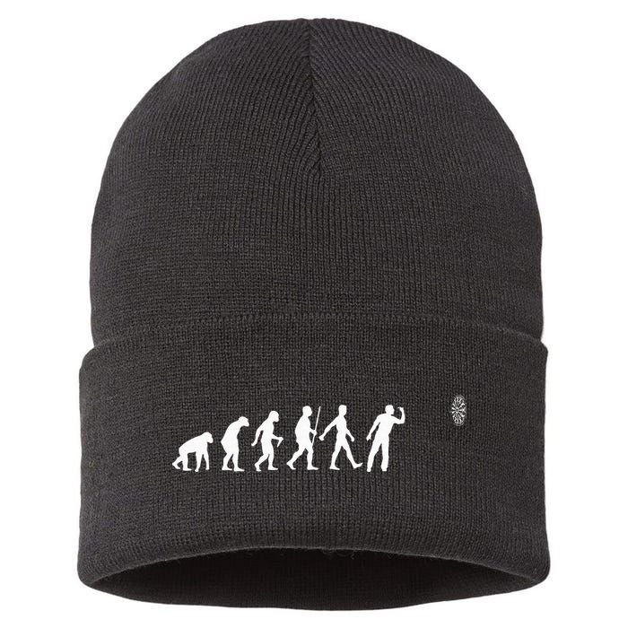 Funny Dart Bullseye Dartboard Team Players Sustainable Knit Beanie